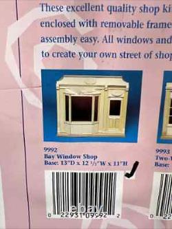 BAY WINDOW SHOP KIT - 9992 unfinished wood 1/12 scale dollhouse FREE SHIPPING