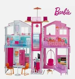 Barbie DLY32 ESTATE Three-Story Town House Colourful and Bright Doll House NEW