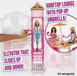 Barbie DLY32 ESTATE Three-Story Town House Colourful and Bright Doll House *NEW* 