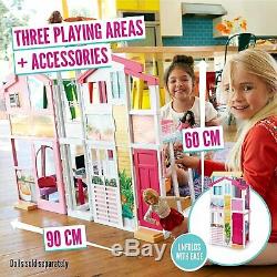 Barbie DLY32 Estate Three-Story Town House Colourful and Bright Doll House