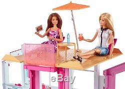 Barbie Dolls House 3 Storey Pretend Role Play Fashion Dreamhouse Toy Playset NEW