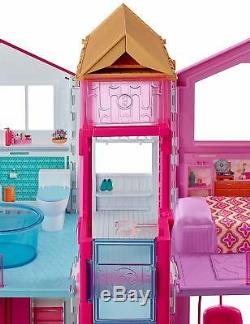 Barbie Dolls House 3 Storey Pretend Role Play Fashion Dreamhouse Toy Playset NEW