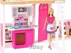 Barbie Home Set With Dolls Pool Girls Kids House Furniture Play Kit Pink New