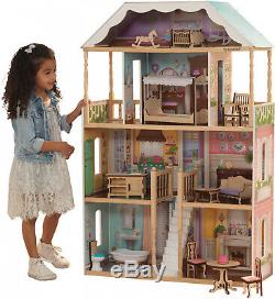 Barbie Size Doll House Girls Dream Play Playhouse Dollhouse Wooden Furniture