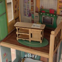 Barbie Size Doll House Girls Dream Play Playhouse Dollhouse Wooden Furniture