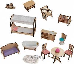 Barbie Size Doll House Girls Dream Play Playhouse Dollhouse Wooden Furniture