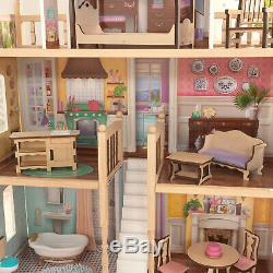 Barbie Size Doll House Girls Dream Play Playhouse Dollhouse Wooden Furniture