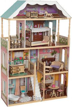 Barbie Size Doll House Girls Dream Play Playhouse Dollhouse Wooden Furniture