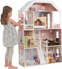 Barbie Size Doll House Playhouse Dream Girls Play Wooden Dollhouse Furniture