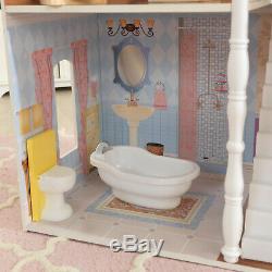 Barbie Size Doll House Playhouse Dream Girls Play Wooden Dollhouse Furniture