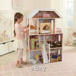 Barbie Size Doll House Playhouse Dream Girls Play Wooden Dollhouse Furniture