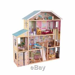 Barbie Size Dollhouse Furniture Girls Playhouse Dream Play Wooden Doll House