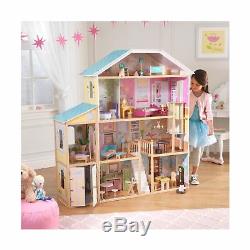 Barbie Size Dollhouse Furniture Girls Playhouse Dream Play Wooden Doll House