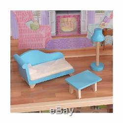 Barbie Size Dollhouse Furniture Girls Playhouse Dream Play Wooden Doll House