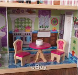 Barbie Size Wooden Dollhouse 3 Level with Furniture Accessories Girl Play NEW