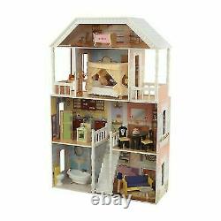 Barbie Size Wooden Dollhouse Furniture Doll Girls Playhouse Play House 13pc NEW