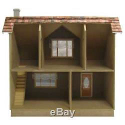 Beach House Dollhouse Vintage Miniature Wood DIY Collectible Model Bungalow Kit