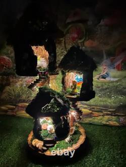 Beautiful Large Handmade Fairy House, Wood Fairy House, Fully Decorated Lights