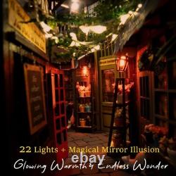 Book Nook DIY Kit Miniature Dollhouse with LED Light, Bookshelf Decor, Gift