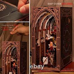 Book Nook Kit, DIY Dollhouse Booknook Miniature Kit, MiniCity 3D Wooden Puzzle