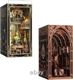 Book Nook Kit DIY Miniature Dollhouse Booknook Kit 3D Wooden Puzzle Bookend