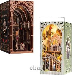 Book Nook Kit DIY Miniature Dollhouse Booknook Kit 3D Wooden Puzzle Bookend