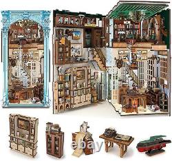Book Nook Kit DIY Miniature Dollhouse Booknook Kit 3D Wooden Puzzle Bookend