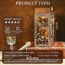 Book Nook Kit DIY Miniature Dollhouse Booknook Kit 3D Wooden Puzzle Bookend