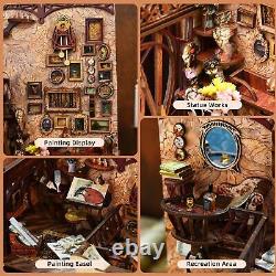 Book Nook Kit DIY Miniature Dollhouse Booknook Kit 3D Wooden Puzzle Bookend