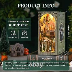 Book Nook Kit DIY Miniature Dollhouse Booknook Kit 3D Wooden Puzzle Bookend
