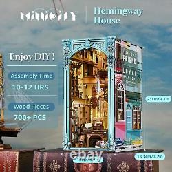 Book Nook Kit DIY Miniature Dollhouse Booknook Kit 3D Wooden Puzzle Bookend