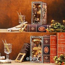 Book Nook Kit DIY Miniature Dollhouse Booknook Kit 3D Wooden Puzzle Bookend