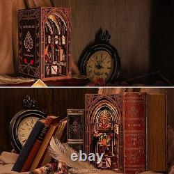 Book Nook Kit DIY Miniature Dollhouse Booknook Kit 3D Wooden Puzzle Bookend