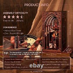Book Nook Kit DIY Miniature Dollhouse Booknook Kit 3D Wooden Puzzle Bookend