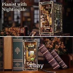 Book Nook Kit DIY Miniature Dollhouse Booknook Kit 3D Wooden Puzzle Bookend