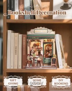 Book Nook Kit DIY Miniature House Cafe Coffee Shop Dollhouse Kit for Adults an