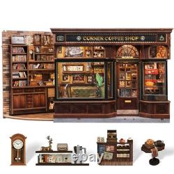 Book Nook Kit DIY Miniature House Coffee Shop Dollhouse Kit for Adults and