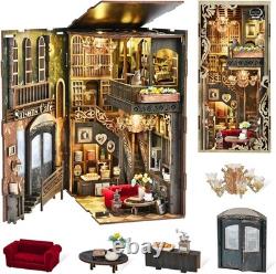 Book Nook Kit DIY Miniature House Coffee Shop Dollhouse Kit for Adults and