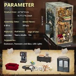 Book Nook Kit DIY Miniature House Coffee Shop Dollhouse Kit for Adults and