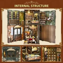 Book Nook Kit DIY Miniature House Coffee Shop Dollhouse Kit for Adults and