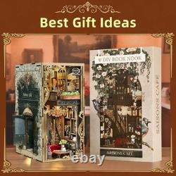 Book Nook Kit DIY Miniature House Coffee Shop Dollhouse Kit for Adults and