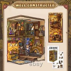 Book Nook Kit DIY Miniature House Dollhouse Kit for Adult and Teens, Booknook