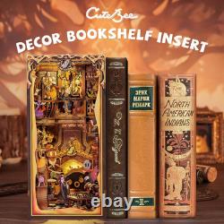 Book Nook Kit DIY Miniature House Dollhouse Kit for Adult and Teens, Booknook