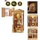Book Nook Kit Miniature Library Wooden Puzzle Collectible DIY Decor