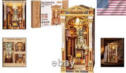 Book Nook Kit Miniature Library Wooden Puzzle Collectible DIY Decor