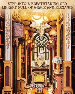 Book Nook Kit Miniature Library Wooden Puzzle Collectible DIY Decor