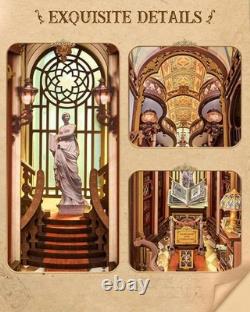 Book Nook Kit Miniature Library Wooden Puzzle Collectible DIY Decor Book Nook Kit Miniature Library Wooden Puzzle Collectible DIY Decor