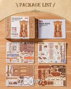 Book Nook Kit Miniature Library Wooden Puzzle Collectible DIY Decor
