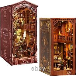 Book Nook Kit for Adults 2 Pack DIY Miniature Dollhouse Kit with Light Wood 3D