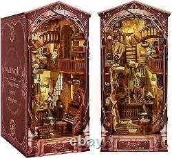 Book Nook Kit for Adults 2 Pack DIY Miniature Dollhouse Kit with Light Wood 3D